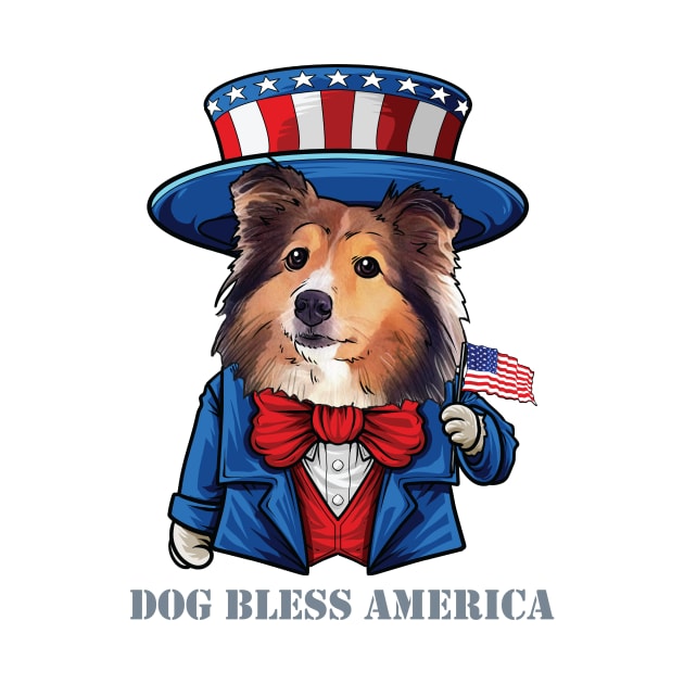 Shetland Sheepdog Dog Bless America by whyitsme