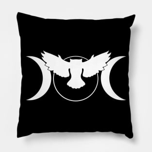 Owl and triple moon Pillow