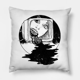 TV set (Black print) Pillow