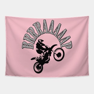 Brrraaaaap Dirtbike Motocross Design In Grey Tapestry