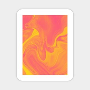 Pink and Yellow Abstract Painting Magnet