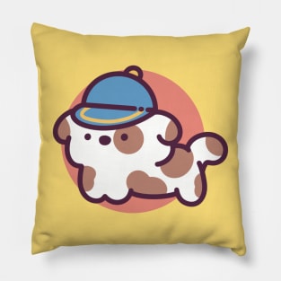 Happy Dog with A Cap Pillow