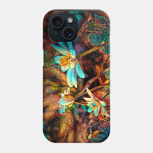 Fractal glowing spring flowers Phone Case by redwitchart