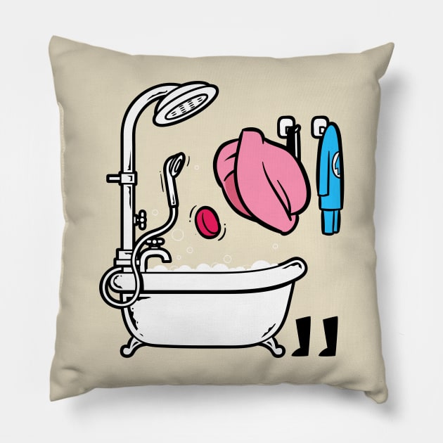 Bath and Shower Guess Who Pillow by flyingmouse365