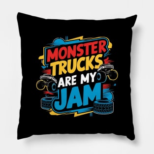 Monster Truck Lover Boy Pillow