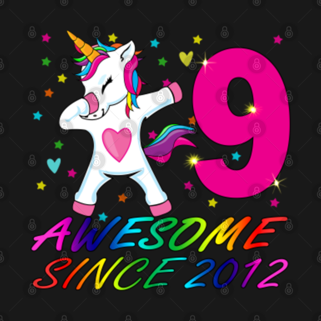 9 Years Old 9th Birthday Unicorn Dabbing - Birthday Unicorn Gift - Kids