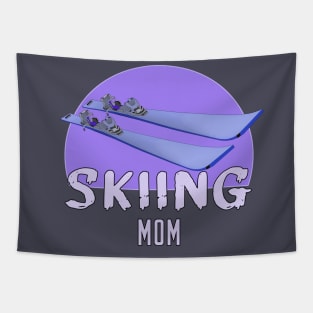 Skiing Mom Tapestry