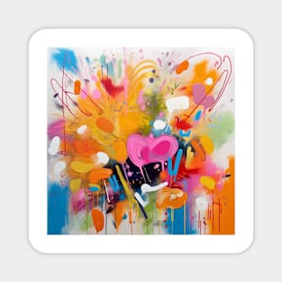 Vibrant abstract floral Magnet