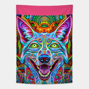 Coyote The Trickster (5) - Trippy Psychedelic Canine Tapestry