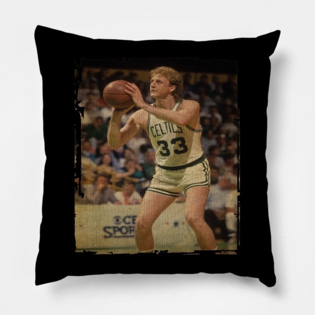 Larry Bird Celtics Vintage Pillow by CAH BLUSUKAN