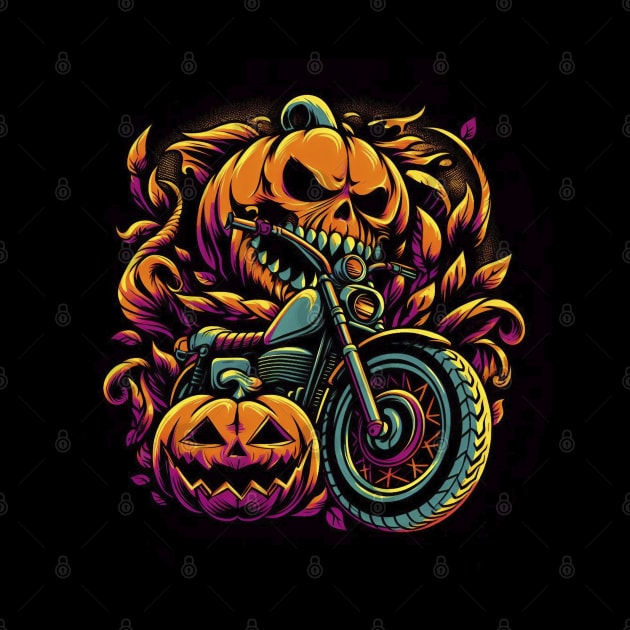 Motorcycle Halloween by BukovskyART