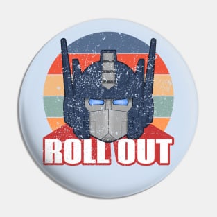 Autobot Optimus Prime Distressed Retro Roll Out Pin