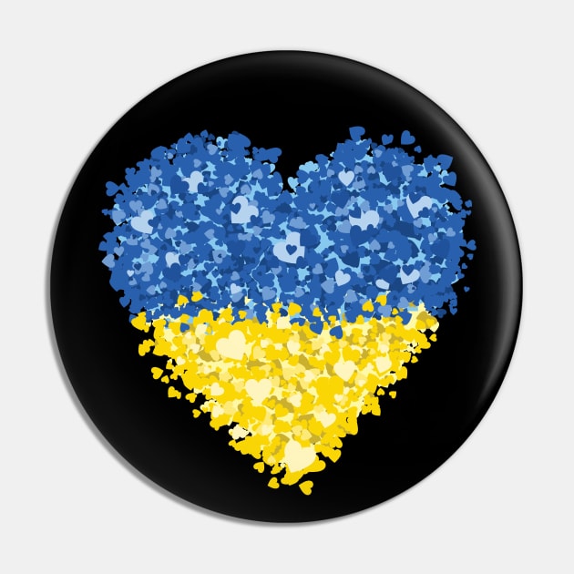 Ukraine Flag, Seamless Hearts, I Love Ukraine, Ukrainian Flag - Gift For Men, Women & Kids Pin by Art Like Wow Designs