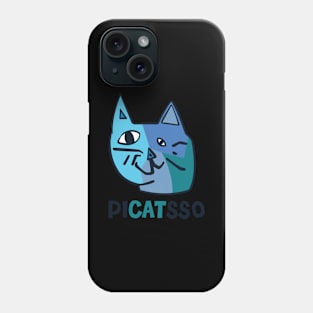 Picatsso abstract cat drawing Phone Case