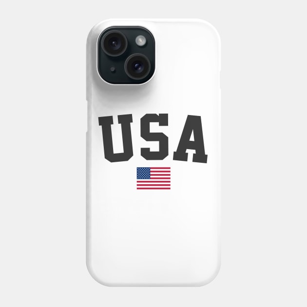 USA Flag American Flag Black Phone Case by Aspita