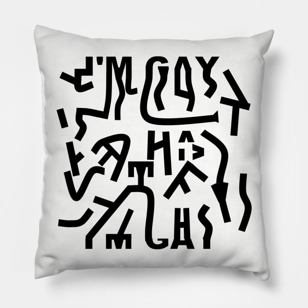 Hidden Message || I'm Gay || Black Pillow by SimpleSocks