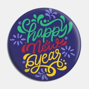 Vibrant and Festive Happy New Year Pin