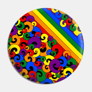 Curly Rainbow Pin