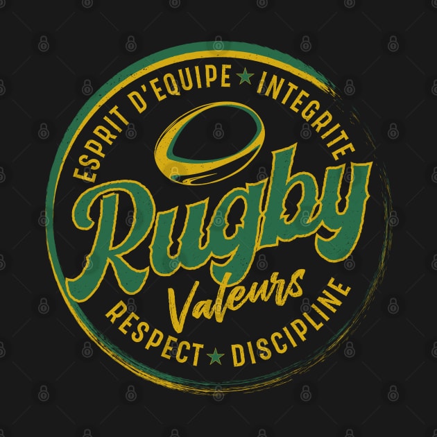 Rugby Values – Team spirit, integrity, respect, discipline by Teebee