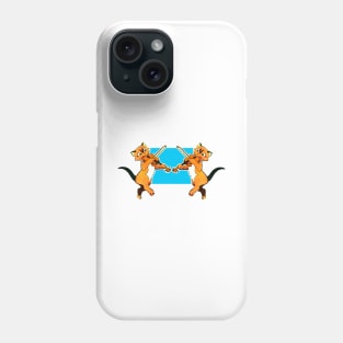 Dancing with violins in the feline world Phone Case