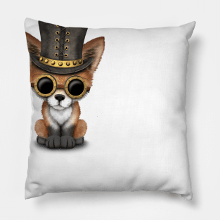Steampunk Baby Red Fox Pillow
