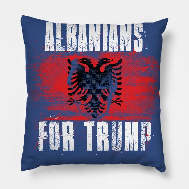 Albanians For Trump - Trump 2020 Patriotic Flag Pillow by Family Heritage Gifts