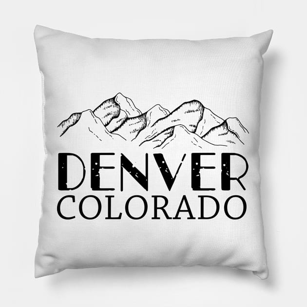 Denver Colorado Denver Co Colorado Pillow by BoogieCreates