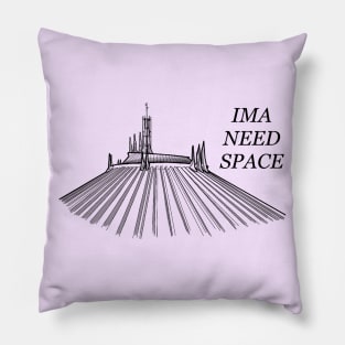 Space Mountain black Pillow