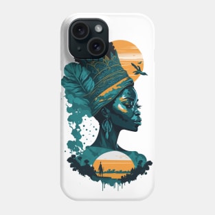 Teal African Queen Phone Case