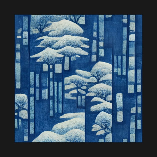 Winter Blues Chiyogami Pattern by kansaikate