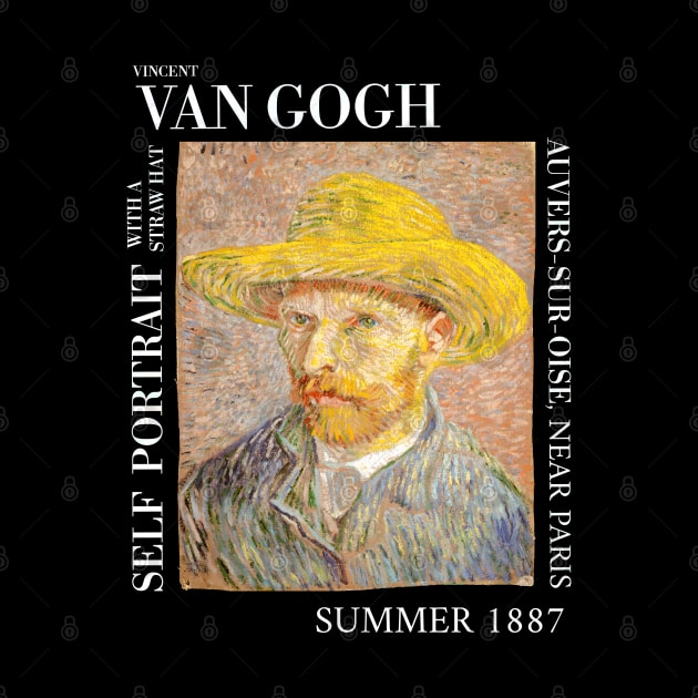 Van Gogh - Self Portrait with a Straw hat by Vincent Van Gogh T-Shirts