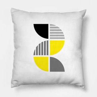 Yellow + Gray Geometric Pillow