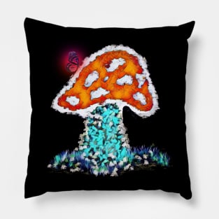 Mushroom and Butterfly Pillow