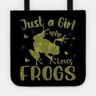 Just A Girl Who Loves Frogs Foggy Green Splotches Tote