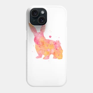 Peachy Pink Bunny Watercolor Painting 2 Phone Case
