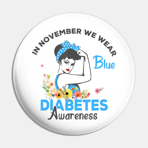 Diabetes awareness November We Wear Blue Ribbon Diabetes Gift Pin by thuylinh8