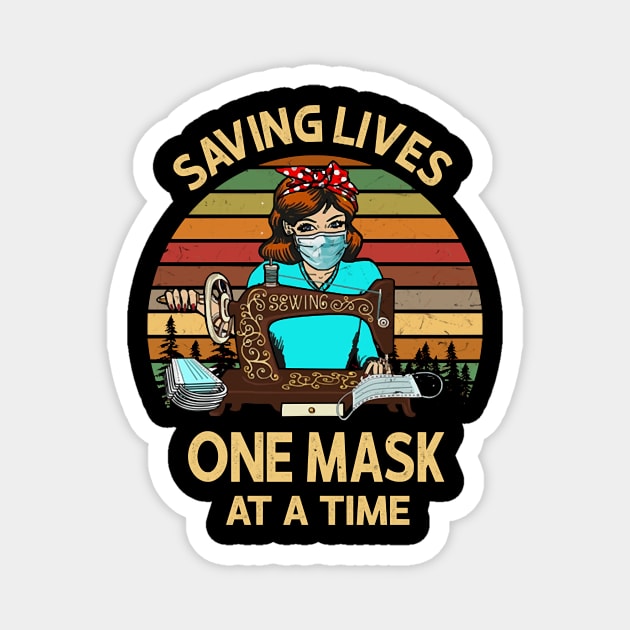 Saving Lives One Mask At A Time Mask Maker Magnet by Charlotte123