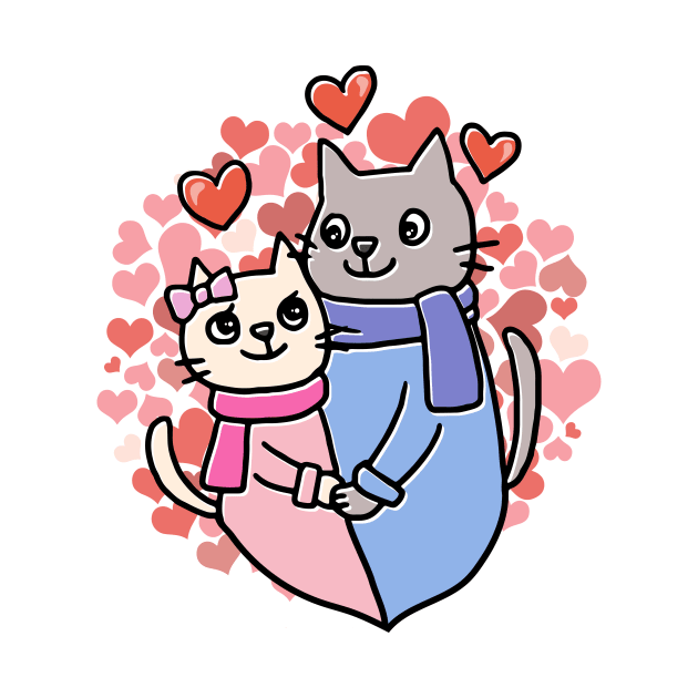 Valentines day cat love each other by amithachapa