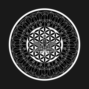 Cannabis Sacred Geometry b&w T-Shirt