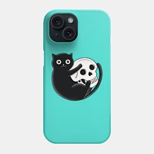 Cat and skull Phone Case