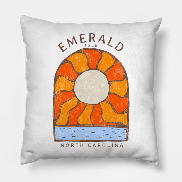 Emerald Isle, NC Summertime Vacationing Burning Sun Pillow by Contentarama