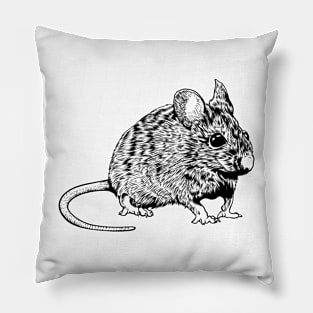 Line drawing - mouse Pillow