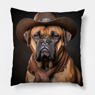 Cowboy Dog - Bullmastiff Pillow