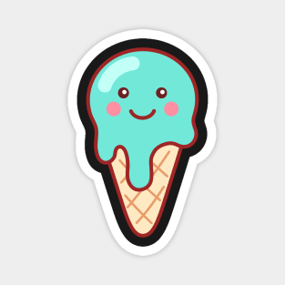 Bubblegum Ice Cream Emoji Minimal Magnet