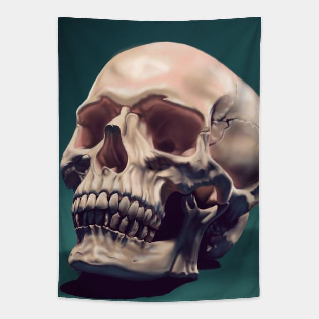 Digital Art Of The Skull Skull Tapestry Teepublic