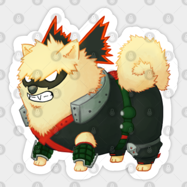Bomberanian Katsuki Bakugo Sticker Teepublic