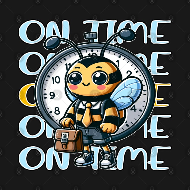 On Time Every Time, Punctual Bee with Stopwatch by maknatess