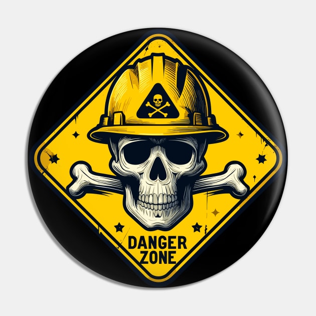 Caution Danger Zone Pin by TomFrontierArt