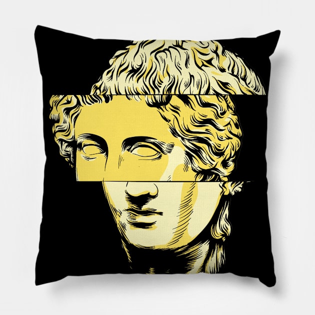 Italian Renaissance sliced Face - renaissance era art Pillow by Abstract Designs