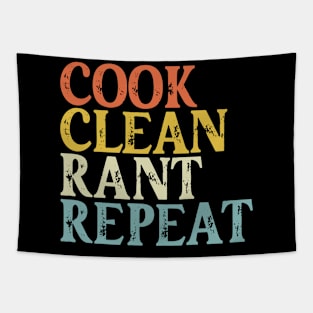 Vintage Cook Clean Rant Repeat Tapestry